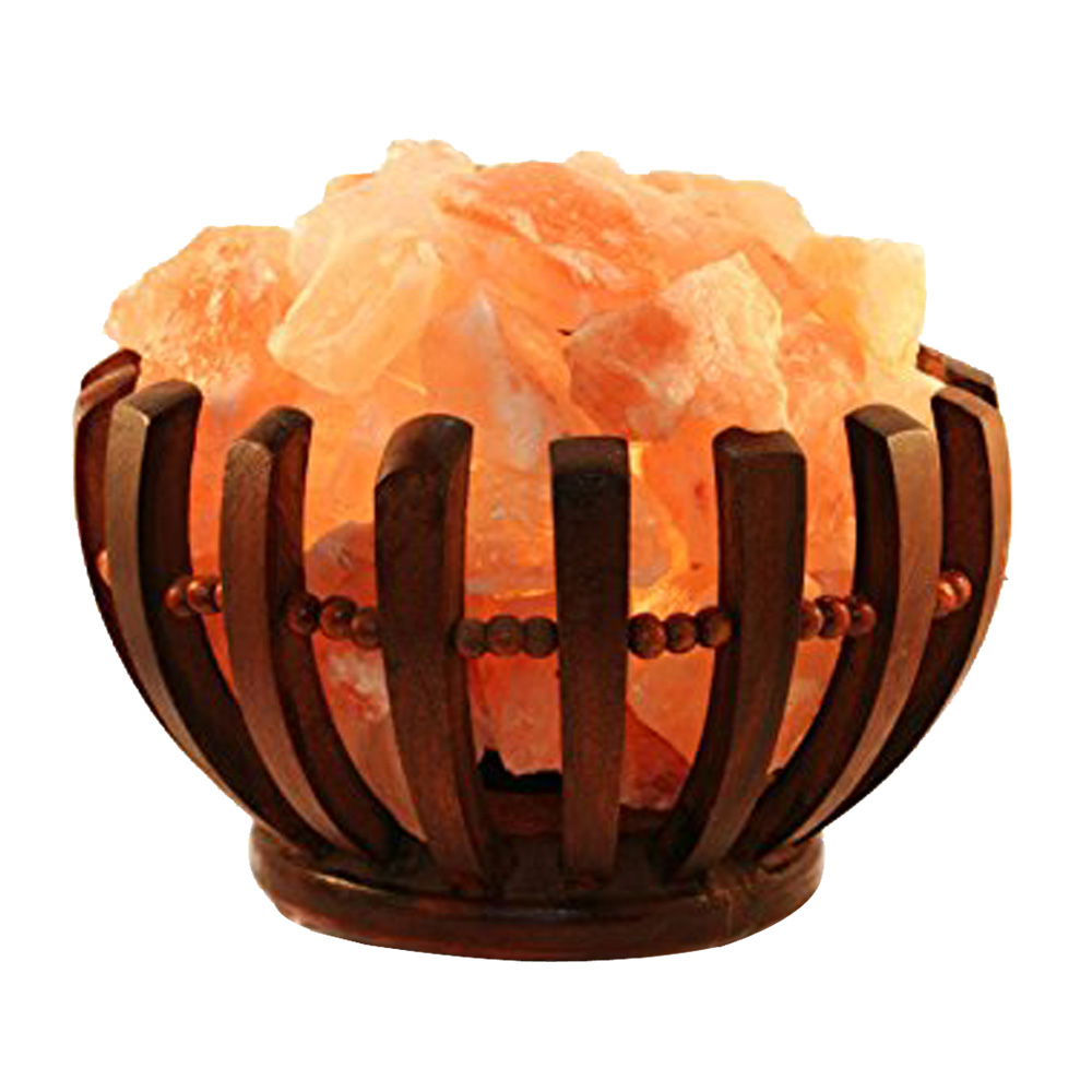 Rose Wood Flower Basket with Salt Chunks