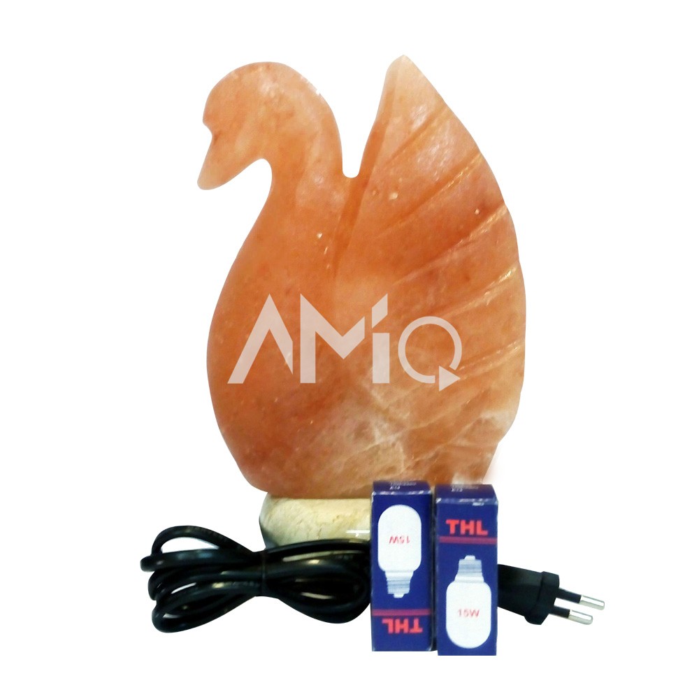 Swan Salt Lamp with Marble Base
